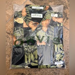 Orvis brand Sporting Traditions silk short sleeved shirt.